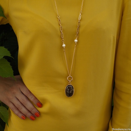 Колье Fiore Luna, COFFE AGATE